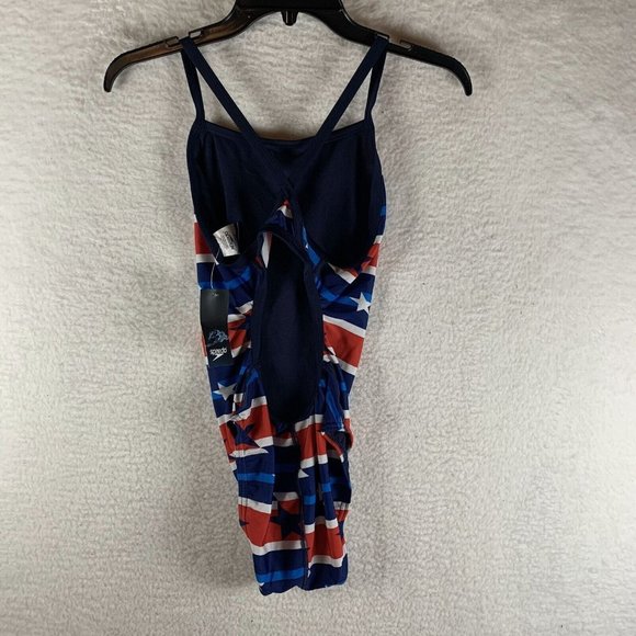 Speedo Swimsuit Womens 10/36 Multicolor Star Print Prolt Flyback One Piece 8072 - Picture 4 of 7